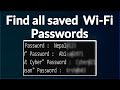 How to find all the saved wi fi password on your pc