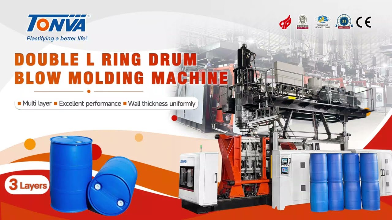 TONVA 3 Layers Double L Ring Drums High-end Accumulator Blow Molding Machine