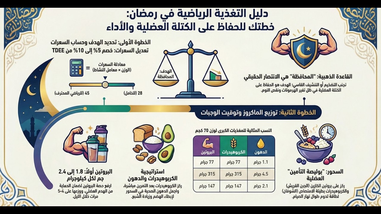تغذية رمضان والرياضة: كم عدد السعرات الحرارية لتجنب فقدان العضلات؟ 2/16