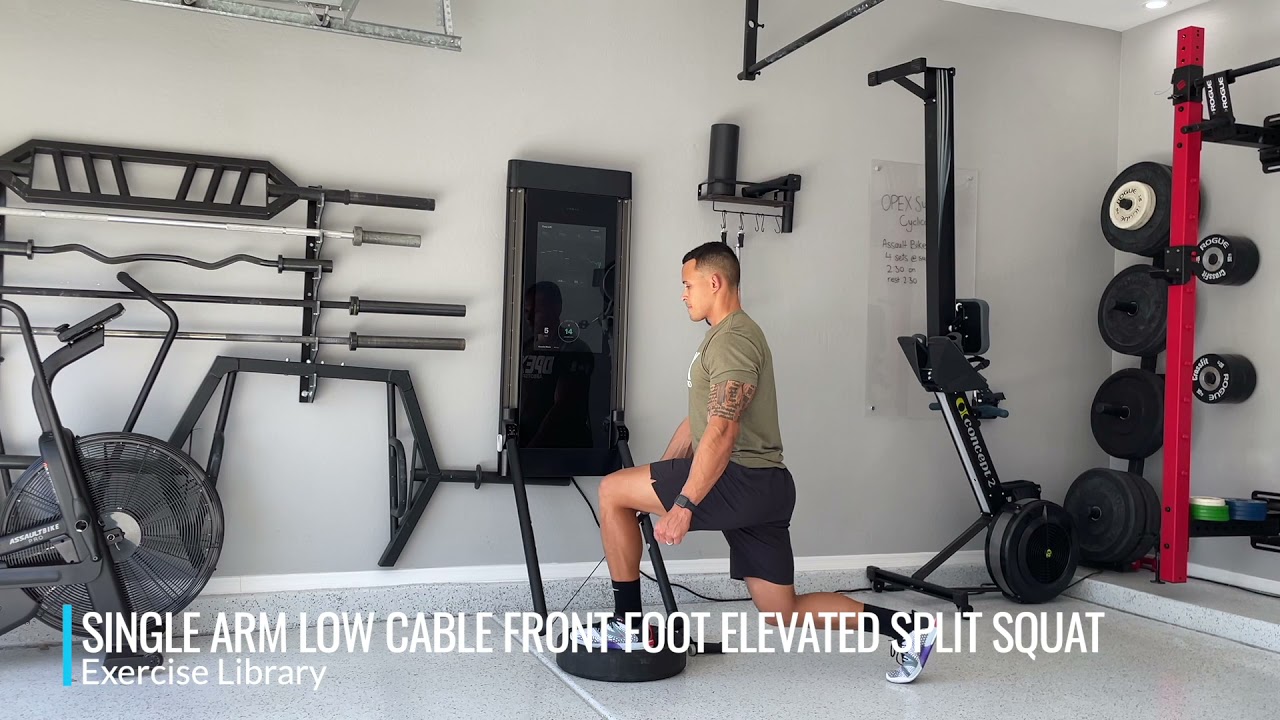 Single Arm Low Cable Front Foot Elevated Split Squat - YouTube
