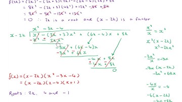 LC HL show that 2k is the root of the cubic equation and find the other roots