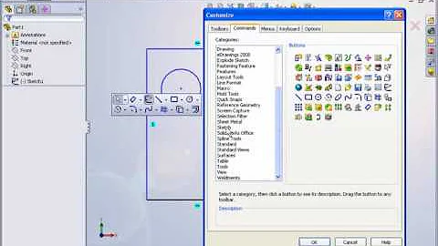 Using the SolidWorks Shortcut Bars