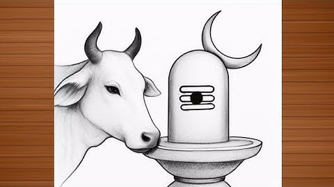 How to Draw Mahadev Shivling Pencil drawing with Cow Nandi | Easy drawing | Mahadev drawing | Chitra