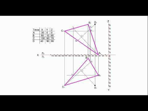 Определение расстояния от точки до плоскости треугольникаНатуральная величина расстояния