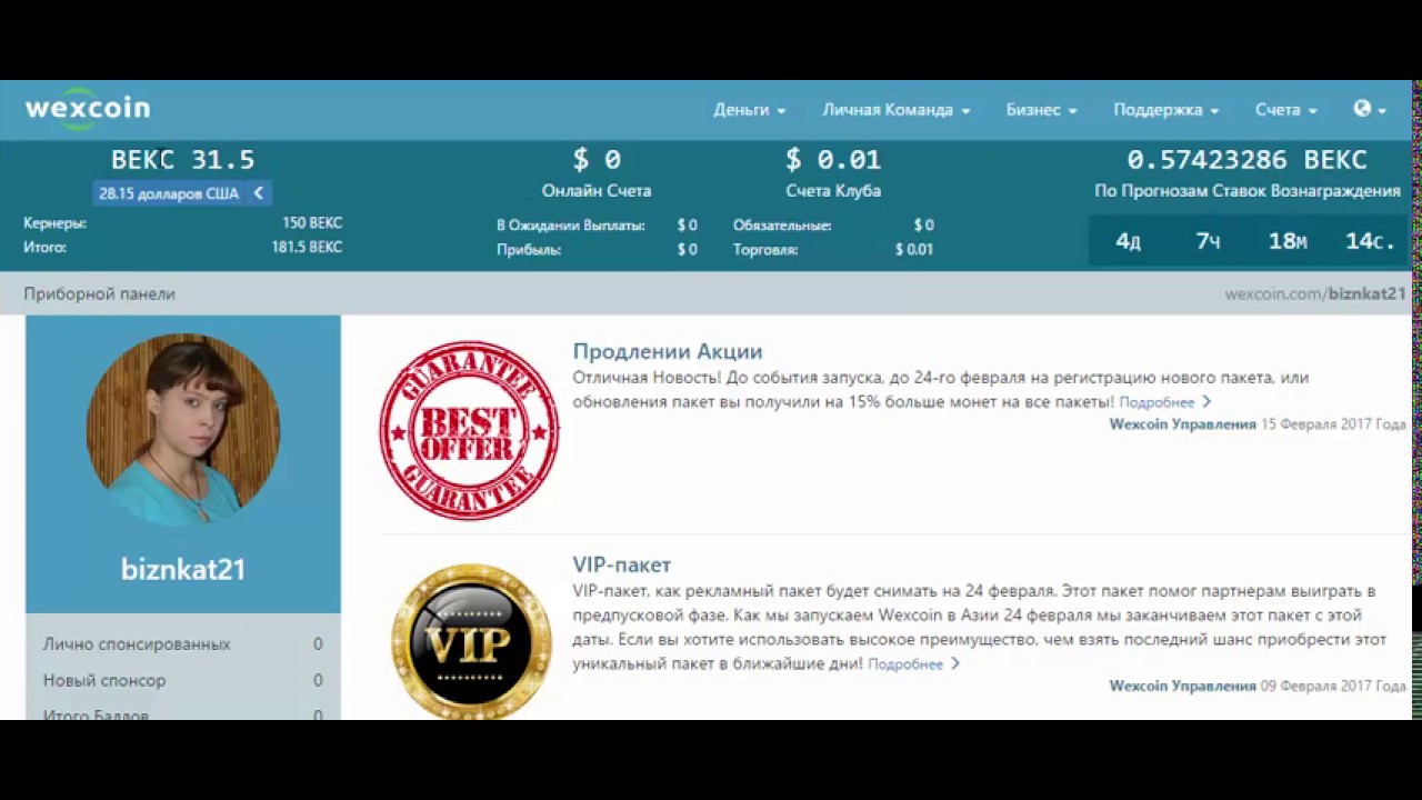 Моя первая продажа в Компания Wexcoin от Ольги Ильиной