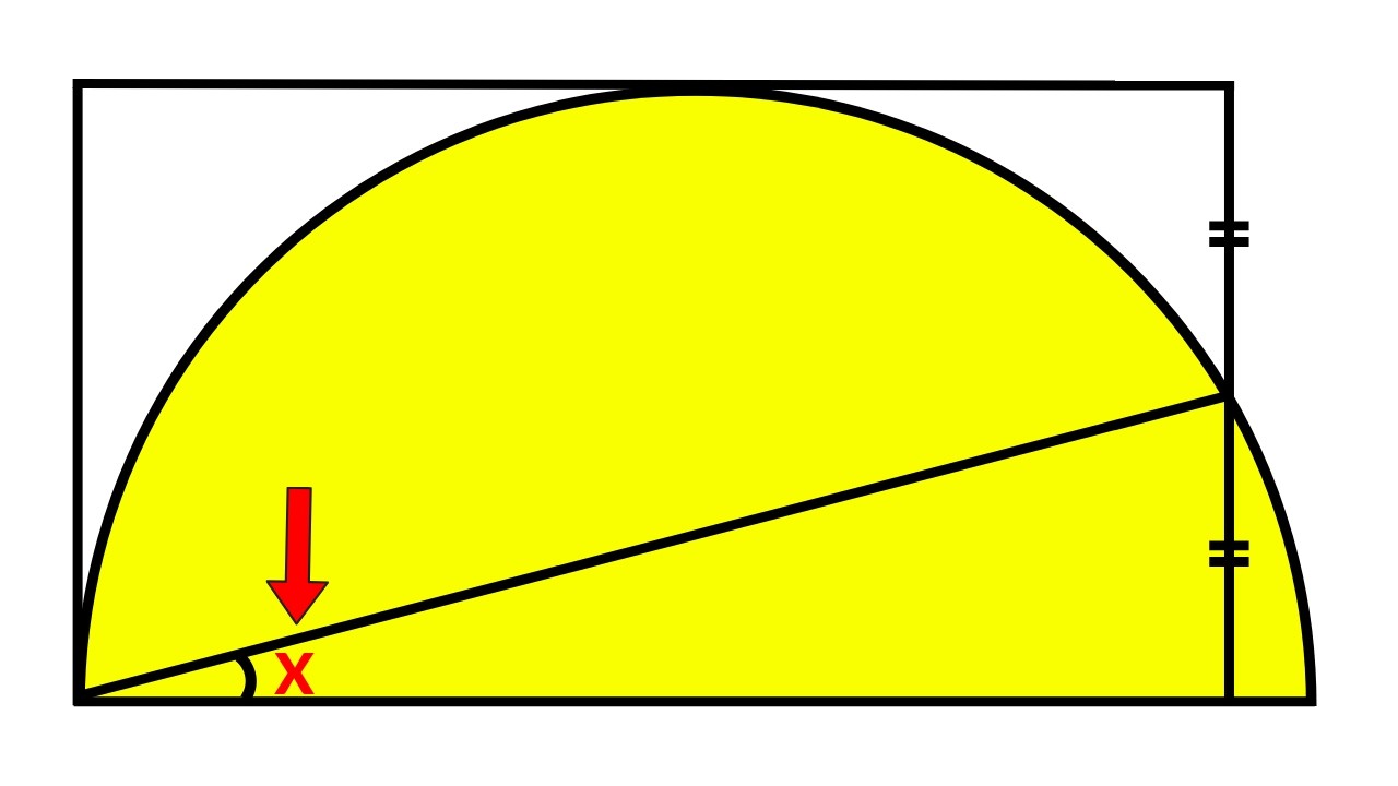 Inscribed Angle Theorem Application in Rectangle-Semicircle Geometry