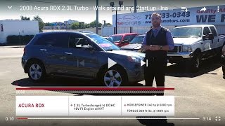 2008 Acura RDX 2.3L Turbo - Walk around and Start up - Ina Motors