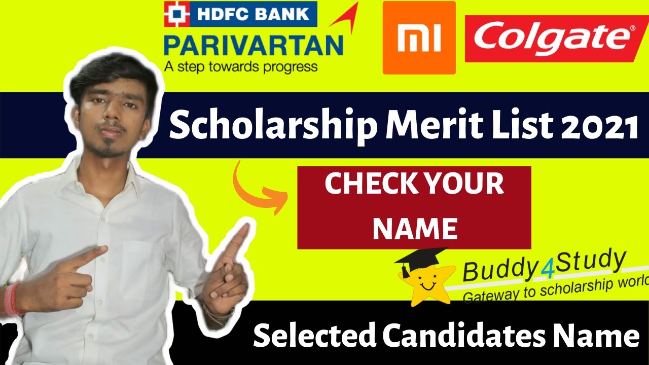 Scholarship Merit List 2021 | HDFC Scholarship Merit List | MI Scholarship Merit List