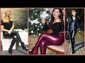 western tit leather pant outfit ideas