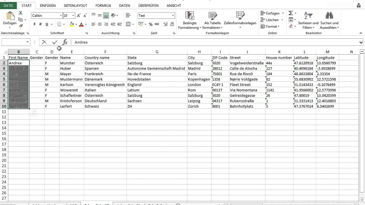 Genderize names in Microsoft Excel - Gender API - Determines the