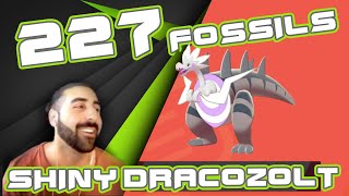 SHINY DRACOZOLT!! Shiny Fossil after 227 Soft Resets! Epic Shiny Reaction - Pokémon Sword and Shield