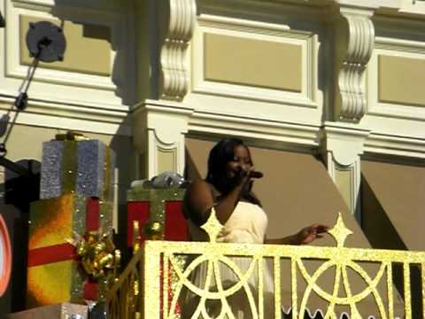 Amber Riley performs at the Disney Parks Christmas...