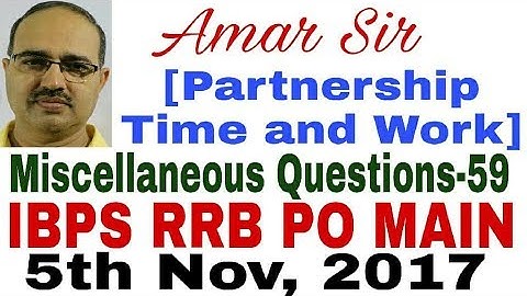 IBPS RRB PO MAIN Questions 5th November, 2017: Miscellaneous Questions-59: Memory based