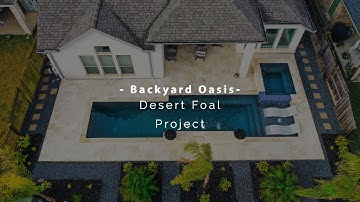 Custom Party Pool with Spa, Sun Shelf, and Water Features | Backyard Oasis