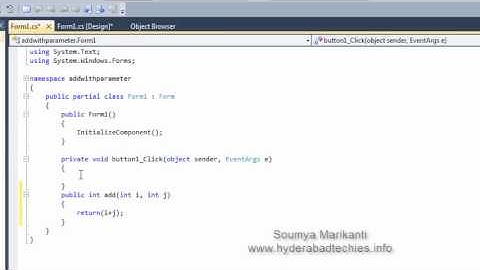 Addition of two numbers with parameters in c#