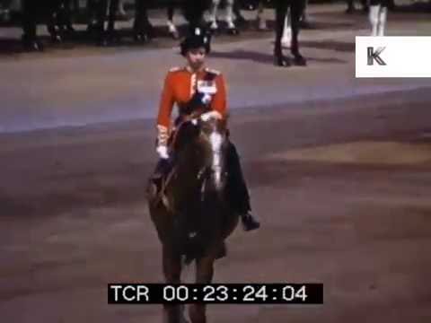Queen Elizabeth II Rides Horse at 1952 Trooping the Colour
