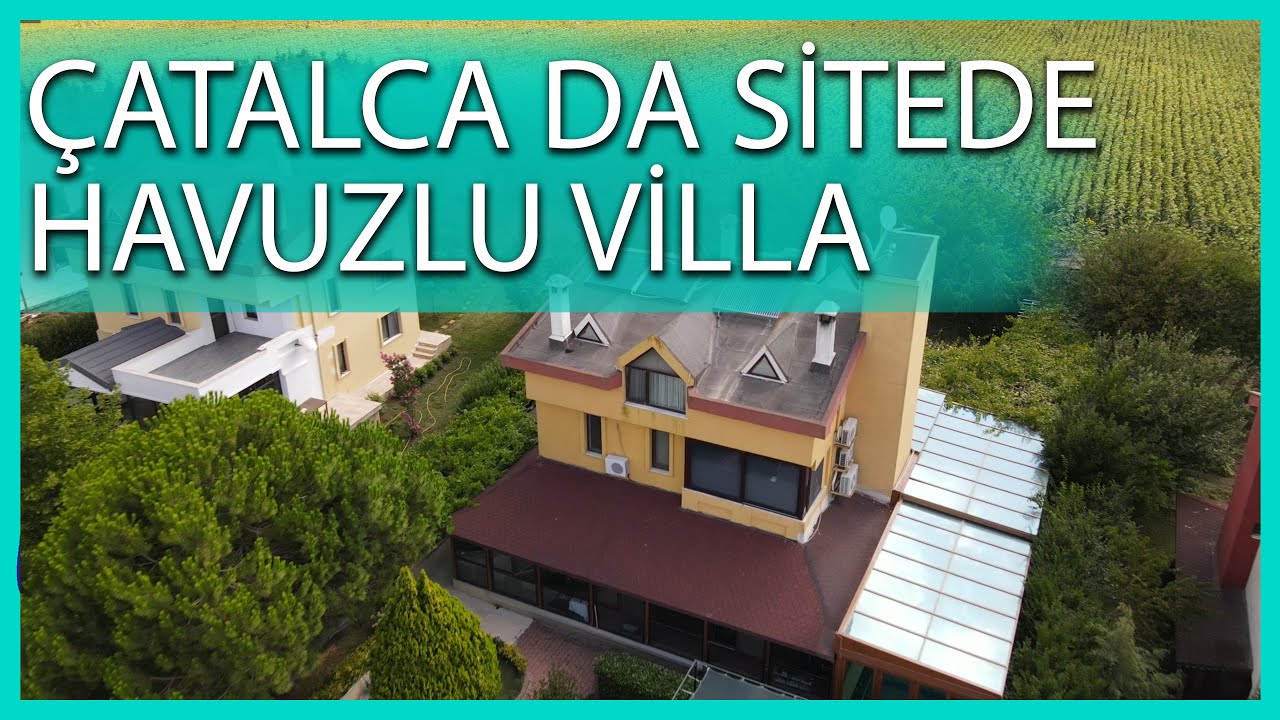 ÇATALCA DA SİTEDE HAVUZLU VİLLA REMAX ALKENT VİLLA DRONE ÇEKİMİ