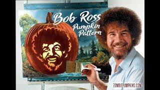 Bob Ross Pumpkin Carving Pattern by ZombiePumpkins.com
