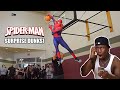 Spiderman enters dunk contest