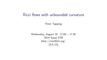 ICM2014 VideoSeries IL5.15: Peter Topping on Aug20Wed