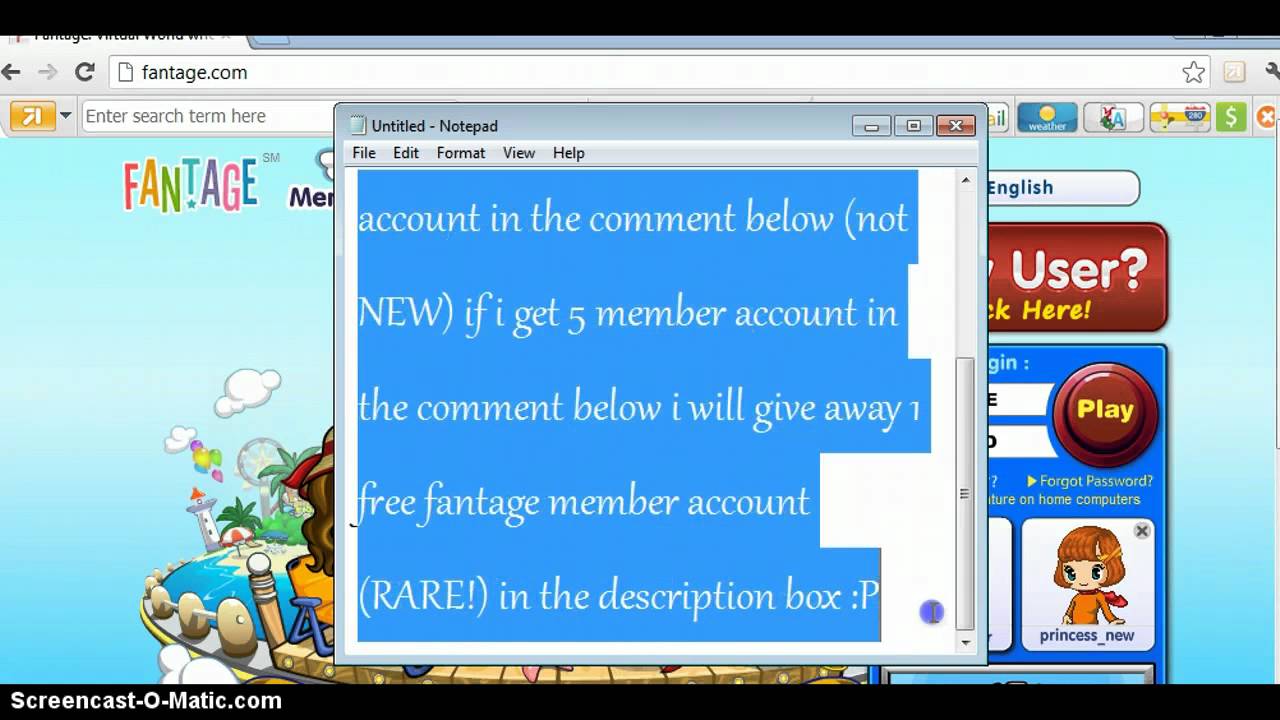 Fantage Password Box 2012 - YouTube
