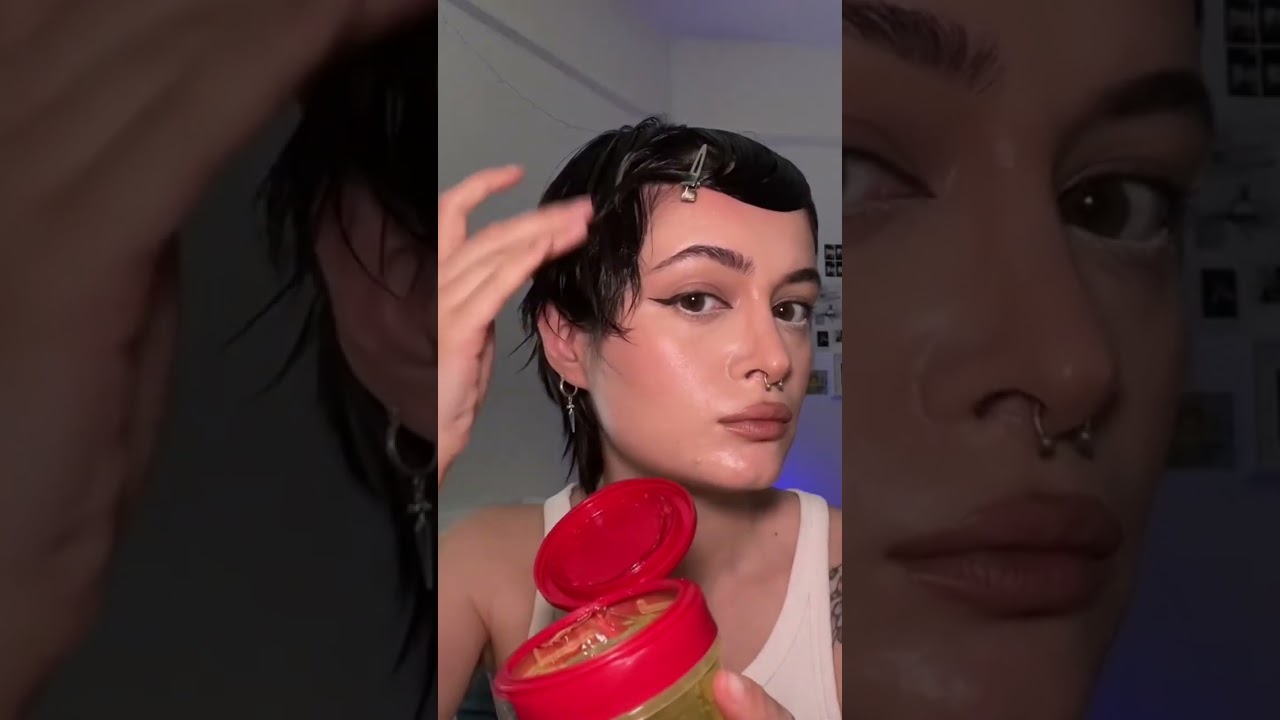 Styling my growing out pixie finger waves 