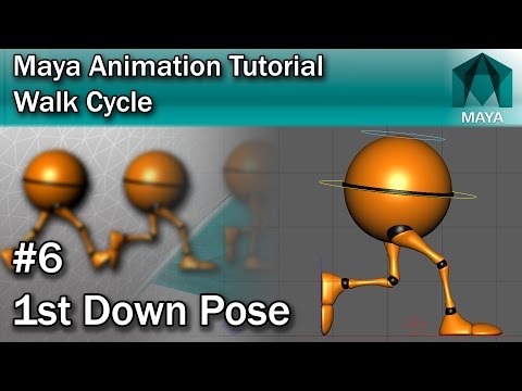 Maya Walk Cycle Tutorial #6 Setting the Down Pose