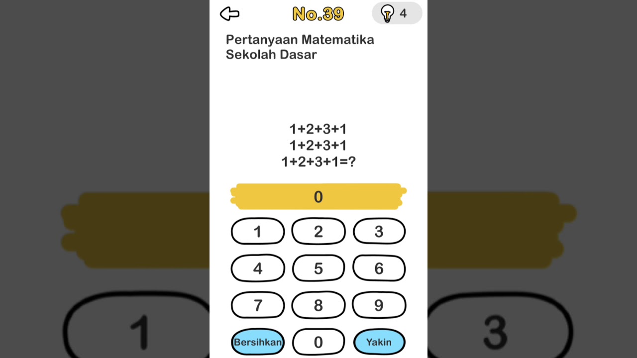 Brain Out No 39 Pertanyaan Matematika Sekolah Dasar 1 2 3 1 1 2 3 1 1 2 3 1 Youtube