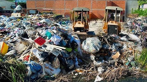 Amazing Update Project! Delete Garbage Dump Huge Size By Dozer D31p Clear, Pushing Trash Into Water