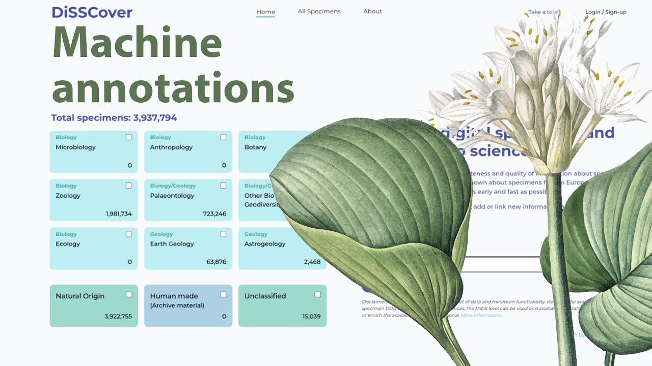 Specimen machine annotations with DiSSCover (demo) - YouTube