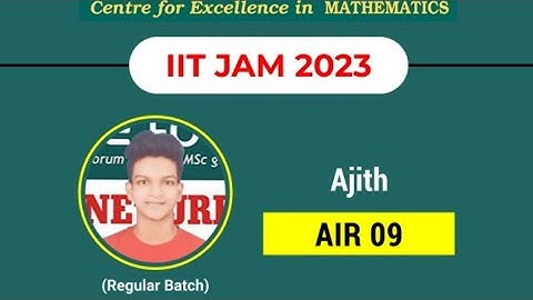AIR 09 | IIT JAM 2023 RESULT | MATH