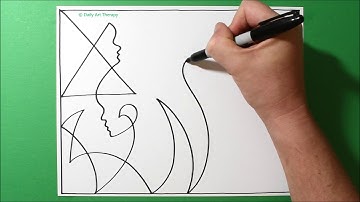 Satisfying One Line Drawing  / Therapeutic Technique / Abstract Pattern Design #40 / Art Therapy
