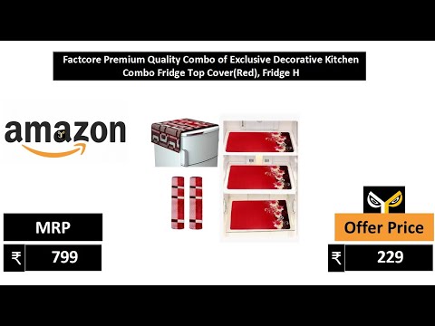 Factcore Premium Quality Combo of Exclusive Decorative Kitchen Combo Fridge Top CoverRed, Fridge H