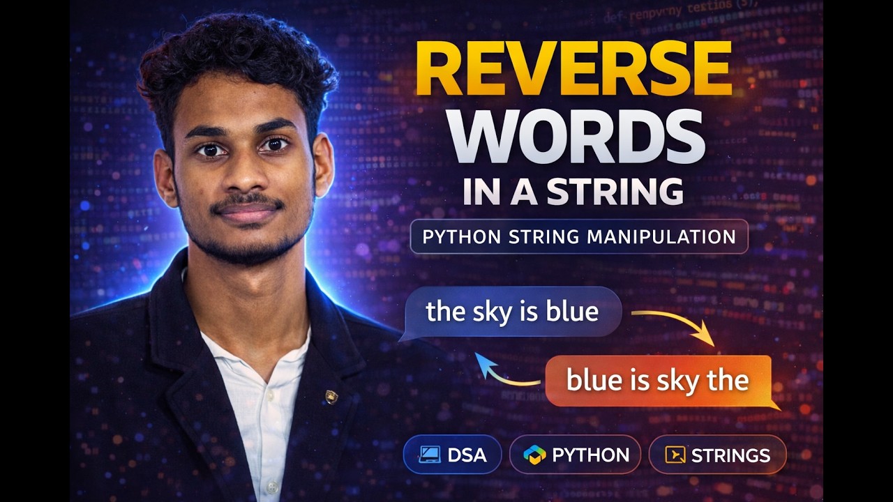 Reverse Words in a String | Python DSA Explained - YouTube