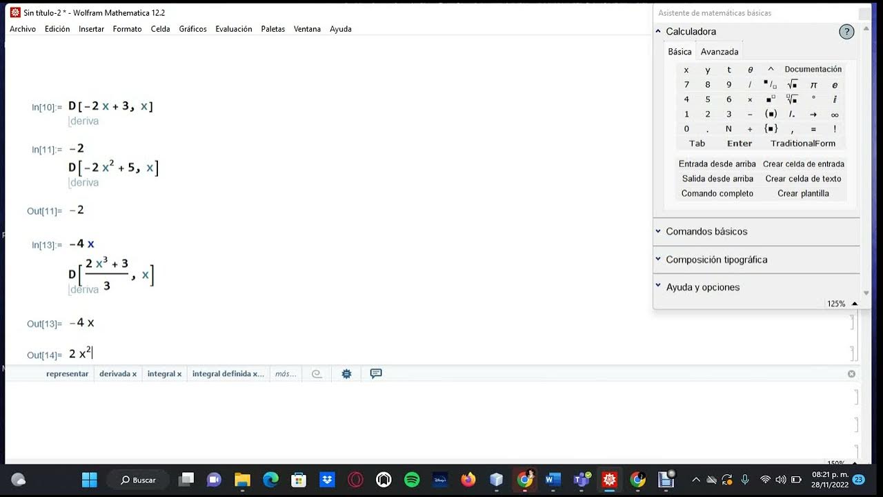 COMO CREAR DERIVADAS EN WOLFRAM - YouTube