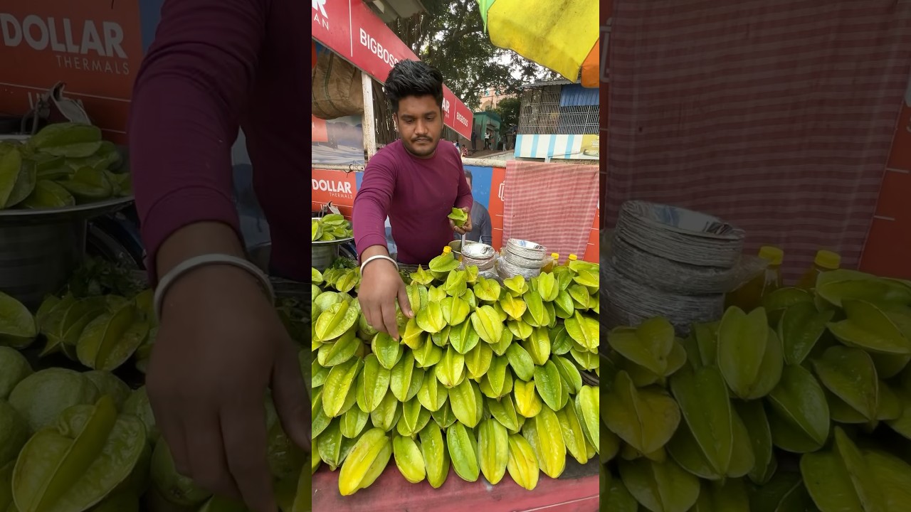 Mouthwatering STAR FRUIT Chaat at Mayapur Ghat ( Kolkata ) #shorts