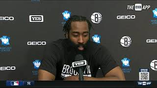 Nets James Harden Postgame Interview after Brooklyn win over Detroit Pistons