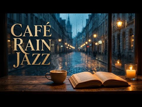 Cozy Café Rain Jazz ☕ Peaceful Background Music for Relaxation, Study and Sleep