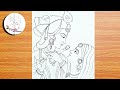 Radhakrishna drawing tutorial  easy lord radhakrishna drawing for beginners  vivek art academy