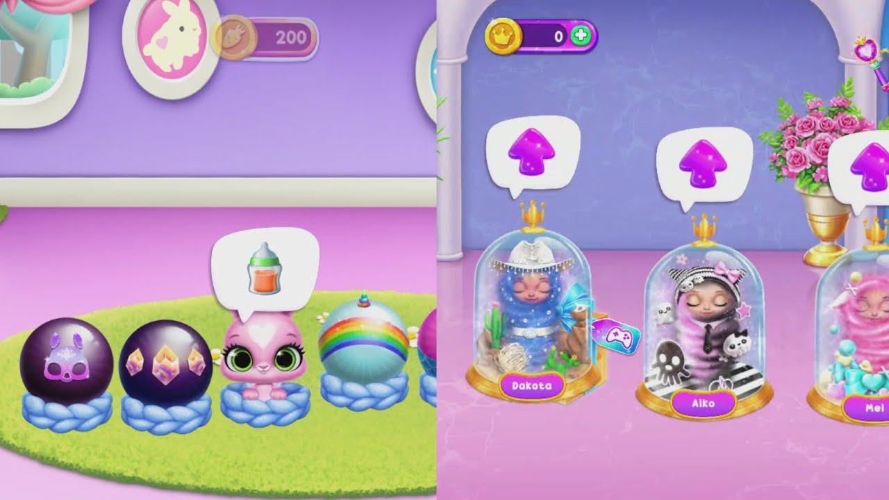 Princess enchanted castle vs bunnsies happy pet world 