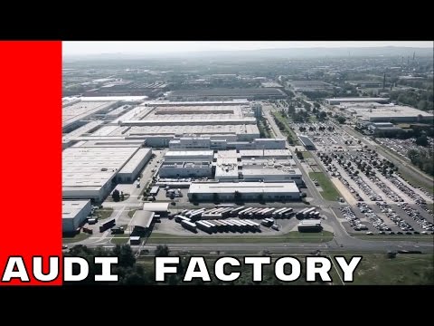 Aerial views of Audi plant factory in Gyr, Hungary