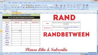 How to use RAND & RANDBETWEEN function quickly in excel - Tamil