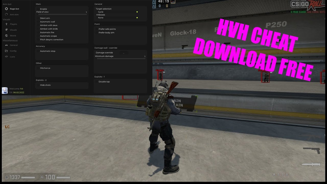 CS:GO : CHEAT RAGE ! HVH CHEAT FREE : DOWNLOAD : FREE DOWNLOAD / WALL ...