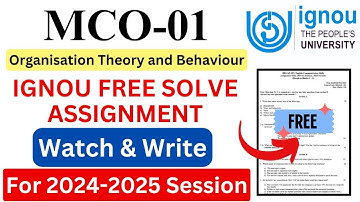 IGNOU MCO-01 Solve Assignment 2024-2025 Download | IGNOU Free Assignment Download 2025 | #ignou