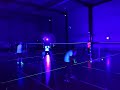 Soire badminton avec de la lumire noire