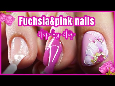 StepByStep - Fuchsia&pink nails