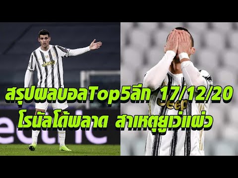 สรุปผลบอลTop5ลีก17/12/20 โรนัลโด้พลาดสาเหตุยูเว่แผ่ว