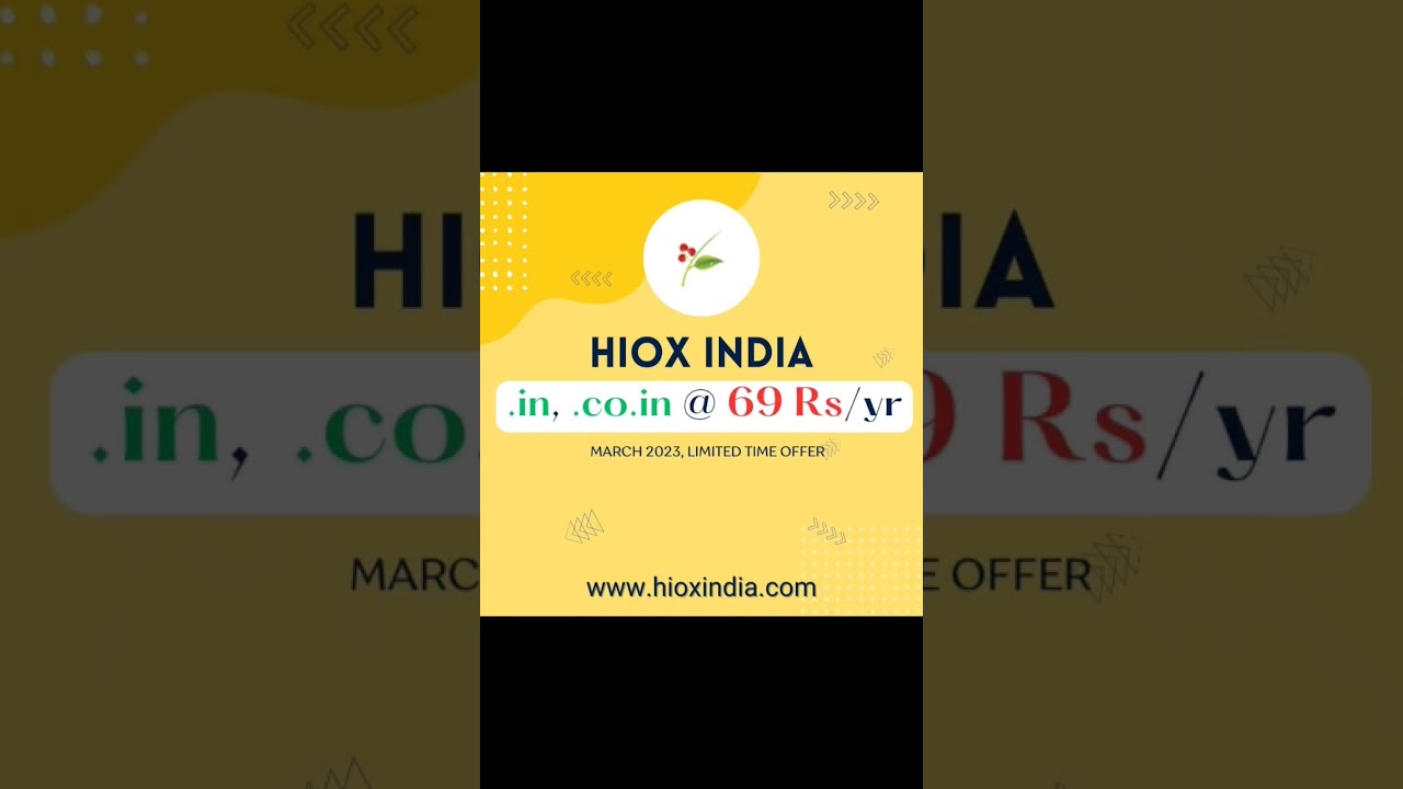 Hiox Domain offer .in domain 69 Rs only 🎉😀❤️ 