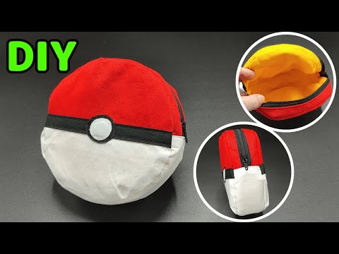 DIY Pokemon Monster Ball／How to make a round pouch with a 20cm