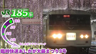 [臨時列車走行音]185系 臨時快速あしかが大藤まつり3号 走行音